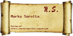 Marks Sarolta névjegykártya